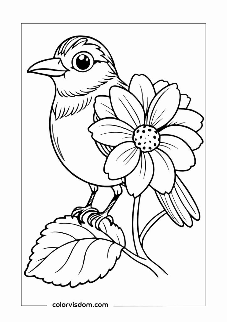 a-bluebird-with-large-eyes--perched-on-a-flower--