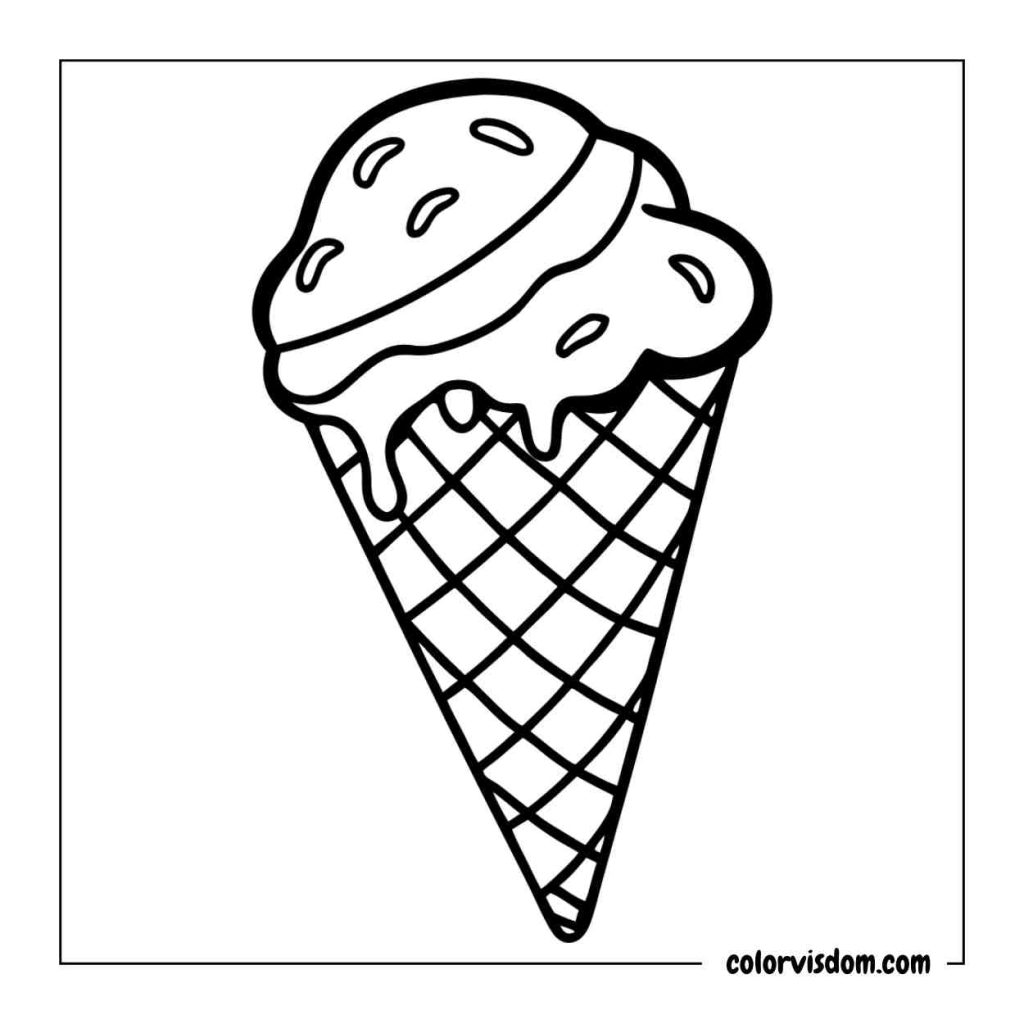 A Cone of Ice Cream with Two Scoops