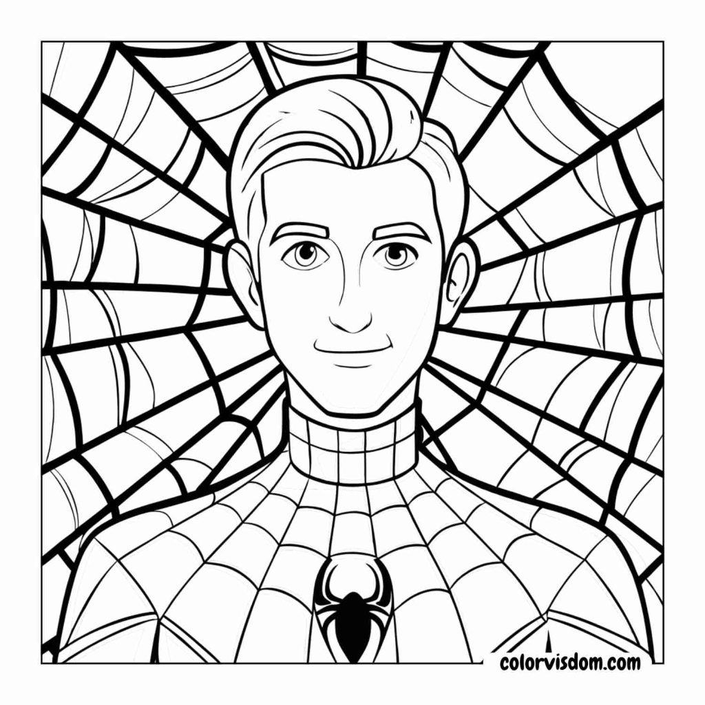 Spiderman’s Portrait with Abstract Background