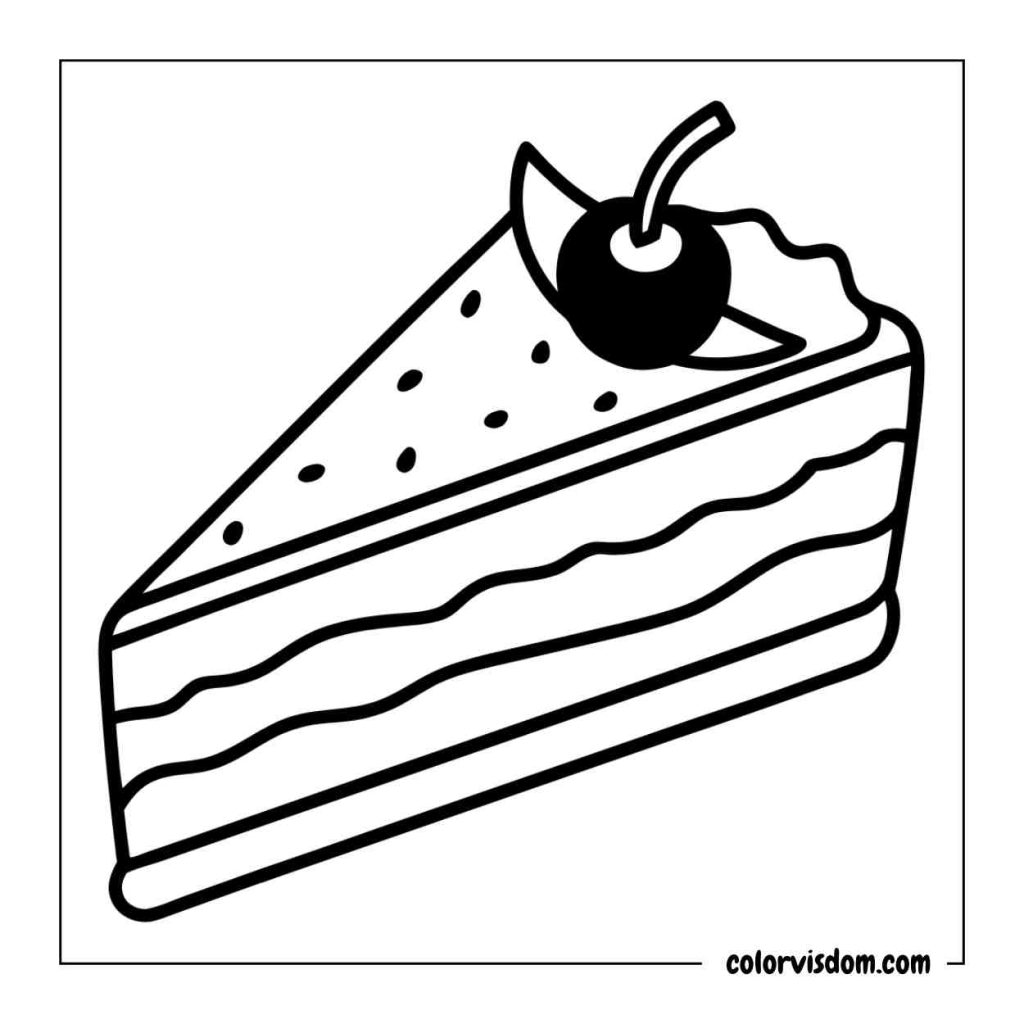 A Slice of Chocolate Cake with a Cherry on Top