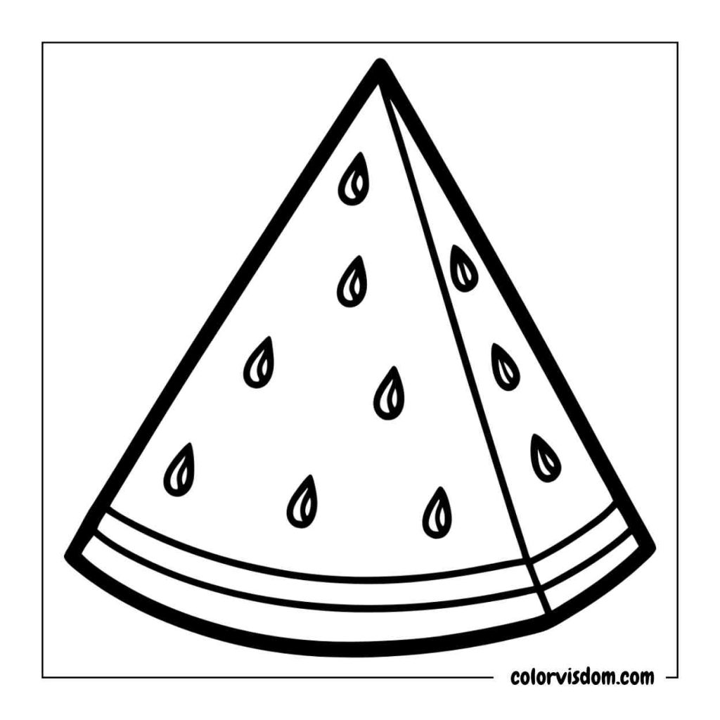 A Watermelon Slice with Seeds