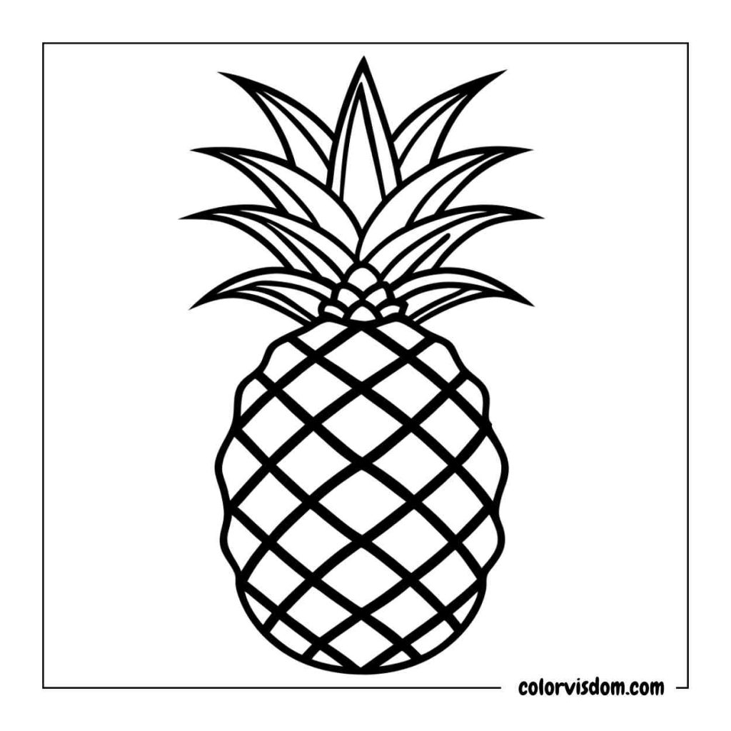 A Pineapple with Its Spiky Top