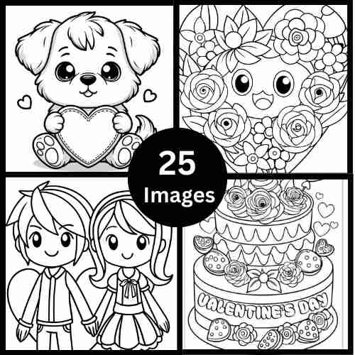 Valentine’s Day coloring page