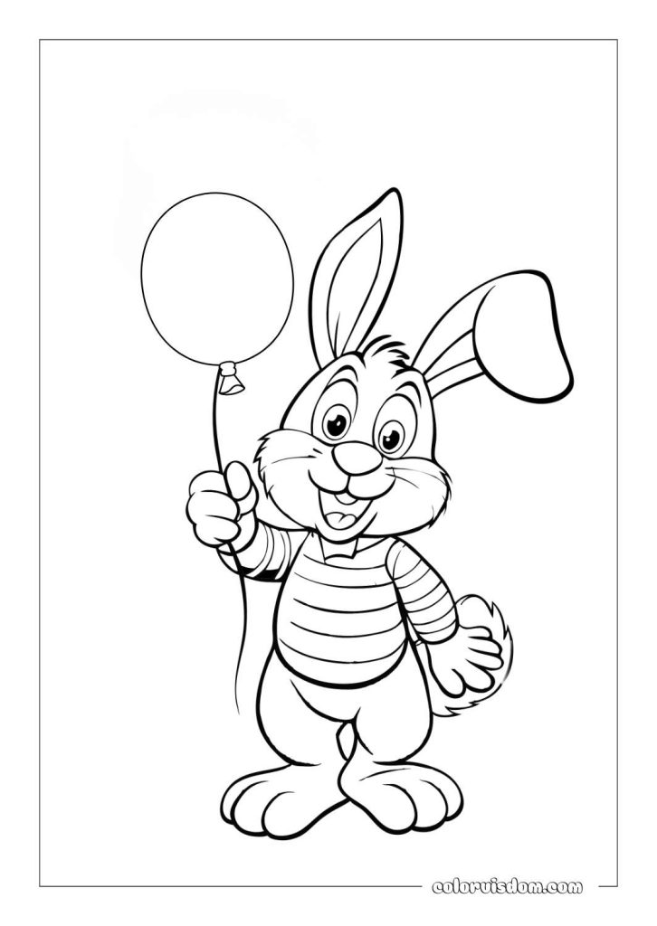 Easter Bunny Holding a Balloon