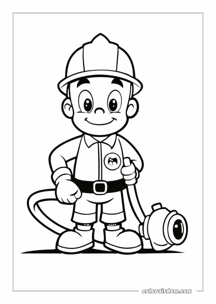 Marshall Holding His Fire Hose