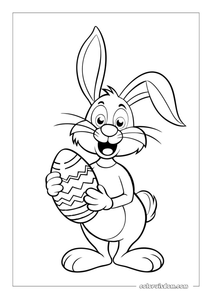Easter Bunny Holding an Egg