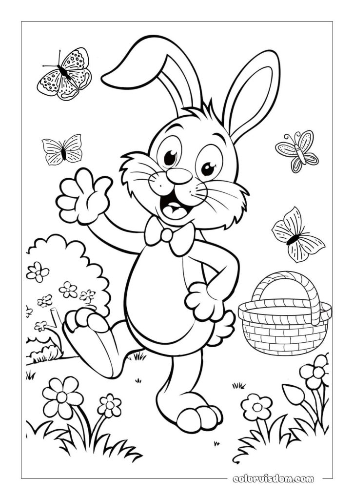 Easter Bunny with a Rainbow