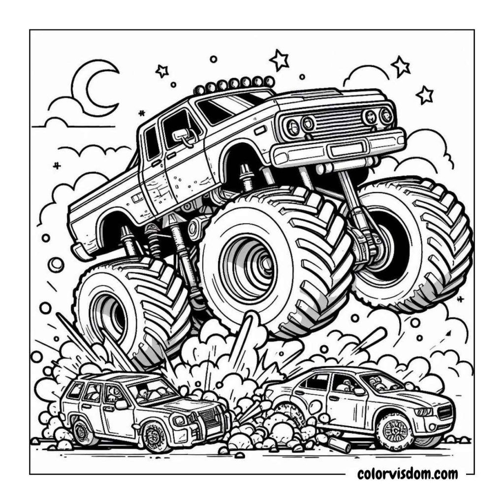 Monster Truck Crushing Cars