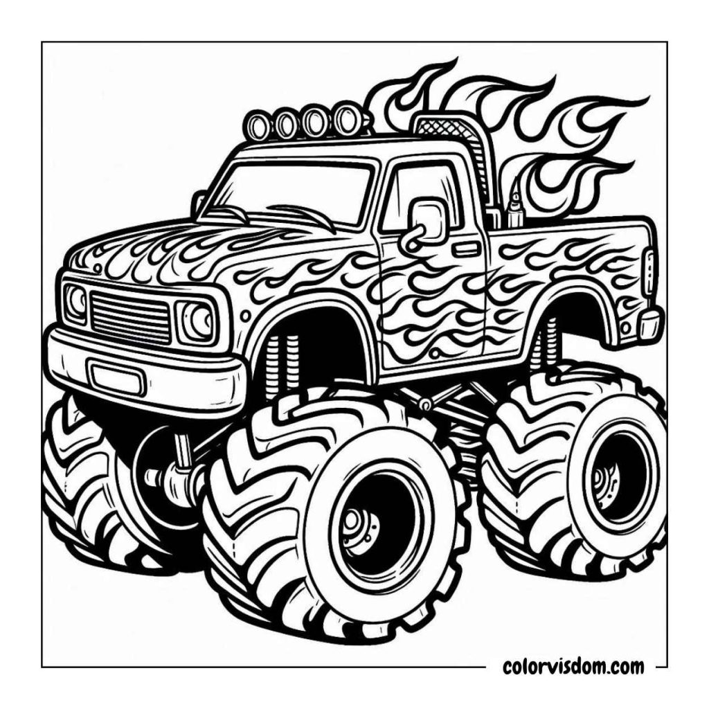 Monster Truck with Flames