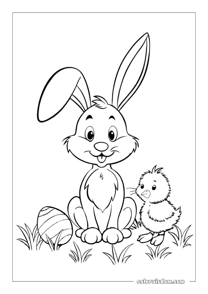 Easter Bunny and a Chick