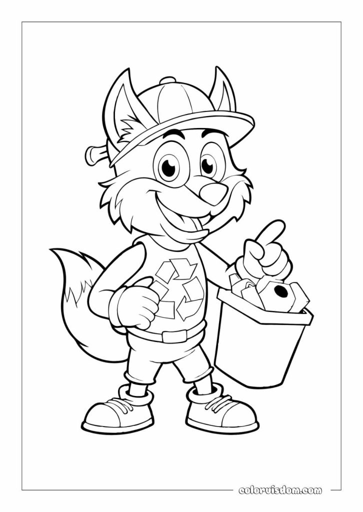 Rocky Holding a Recycle Symbol