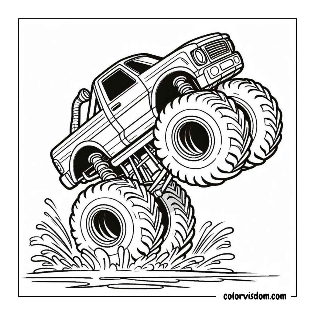 Monster Truck Doing a Wheelie