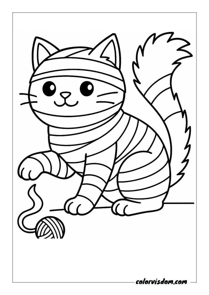 Mummified Halloween Cat