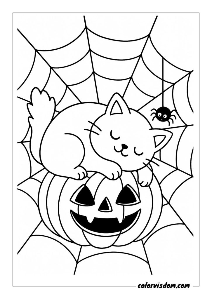 Cat Sleeping in a Spiderweb