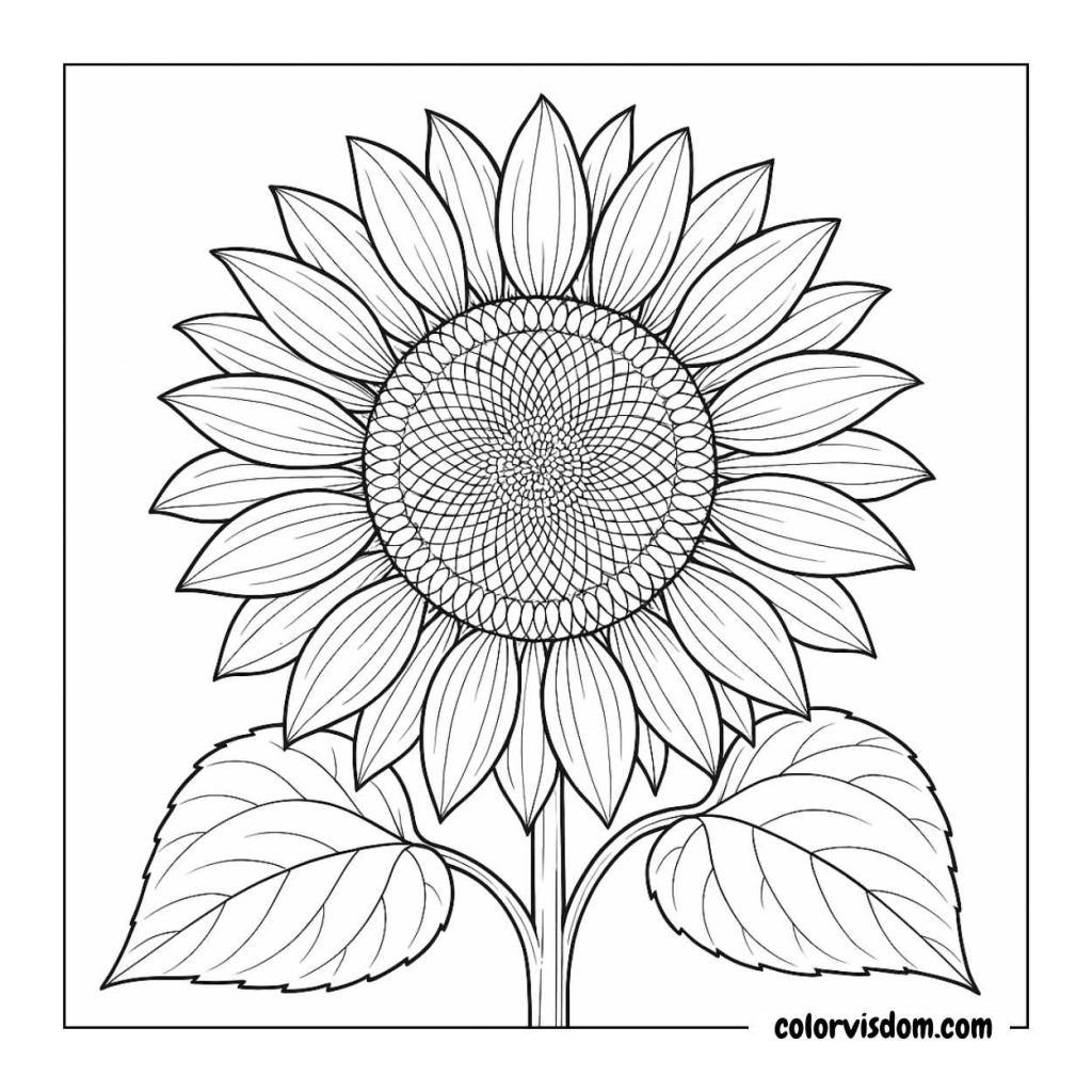 Giant Sunflower Outline