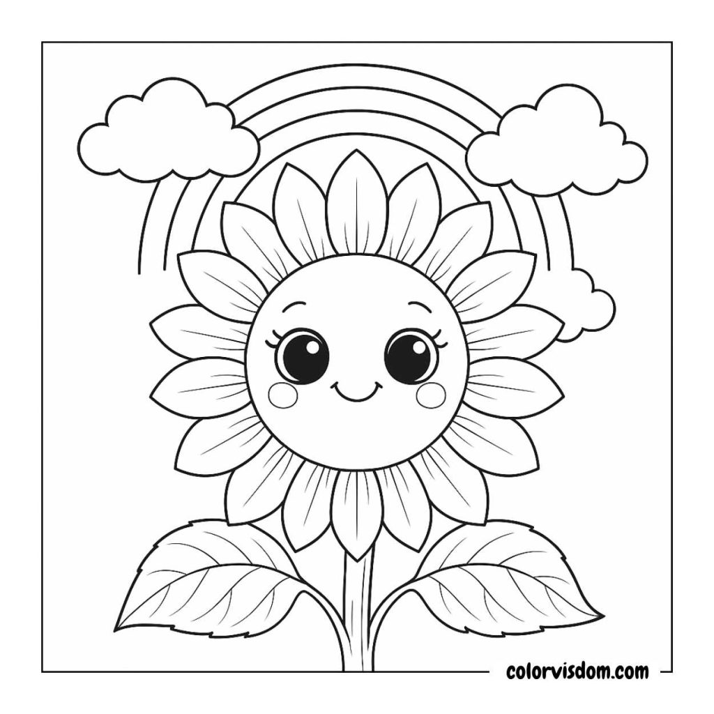 Smiling Cartoon Sunflower