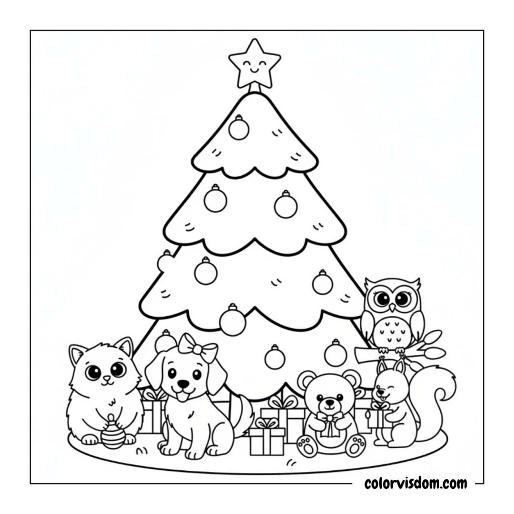 Cute Animals Around Tree