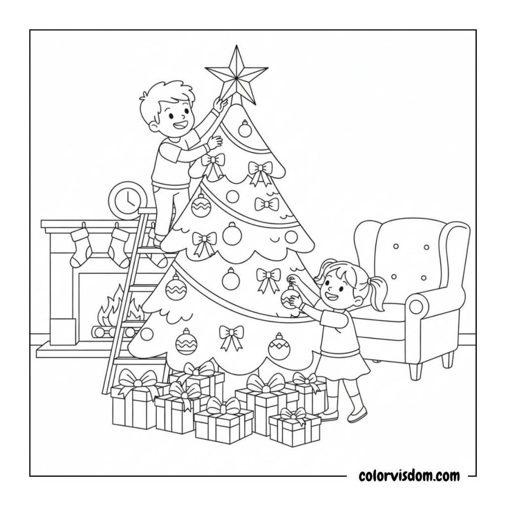 Children Decorating Tree