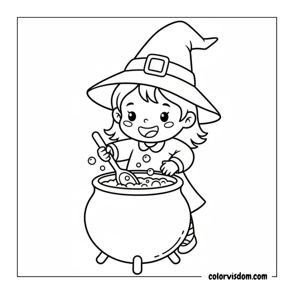 Little Witch with Cauldron