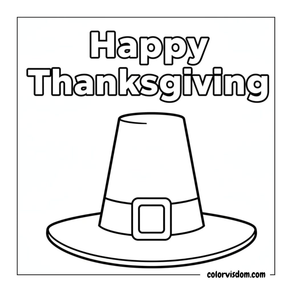 Pilgrim Hats with “Happy Thanksgiving”