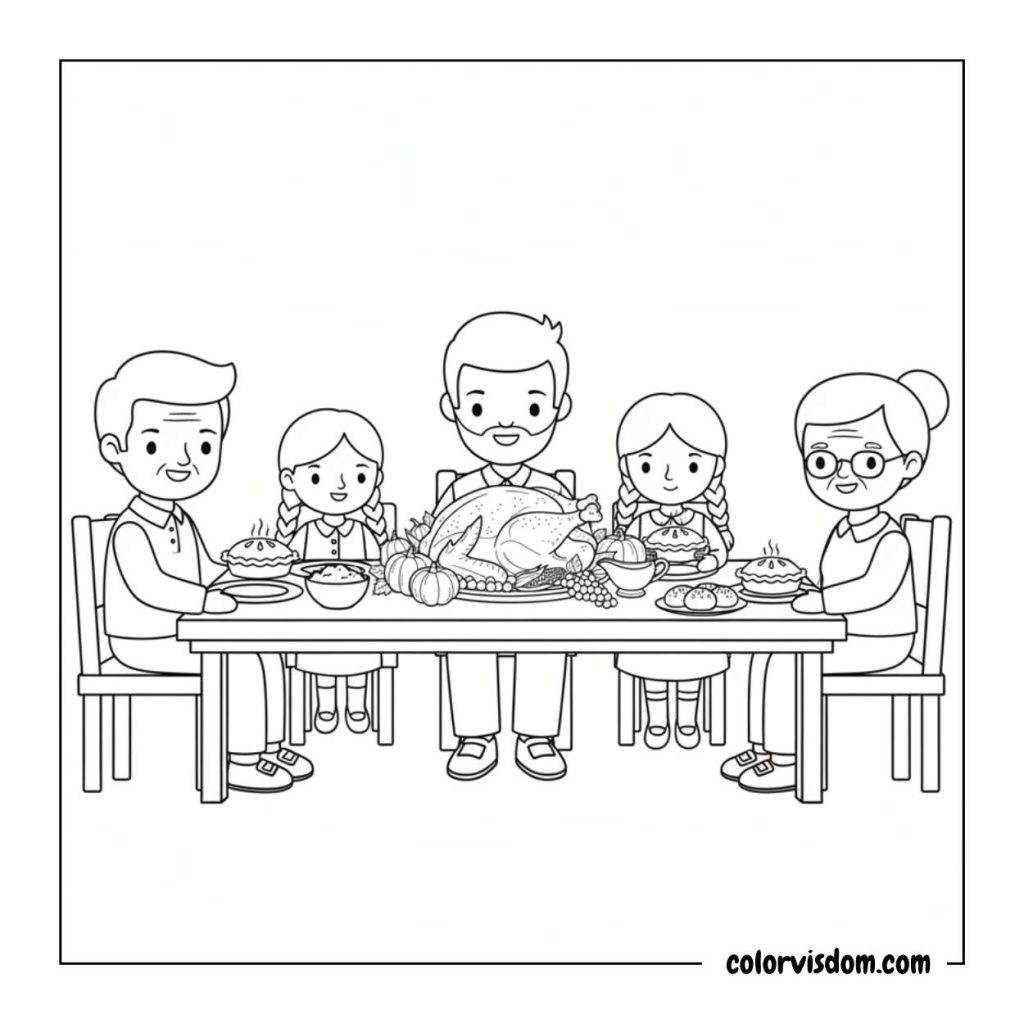 Family Gathering at Thanksgiving Dinner