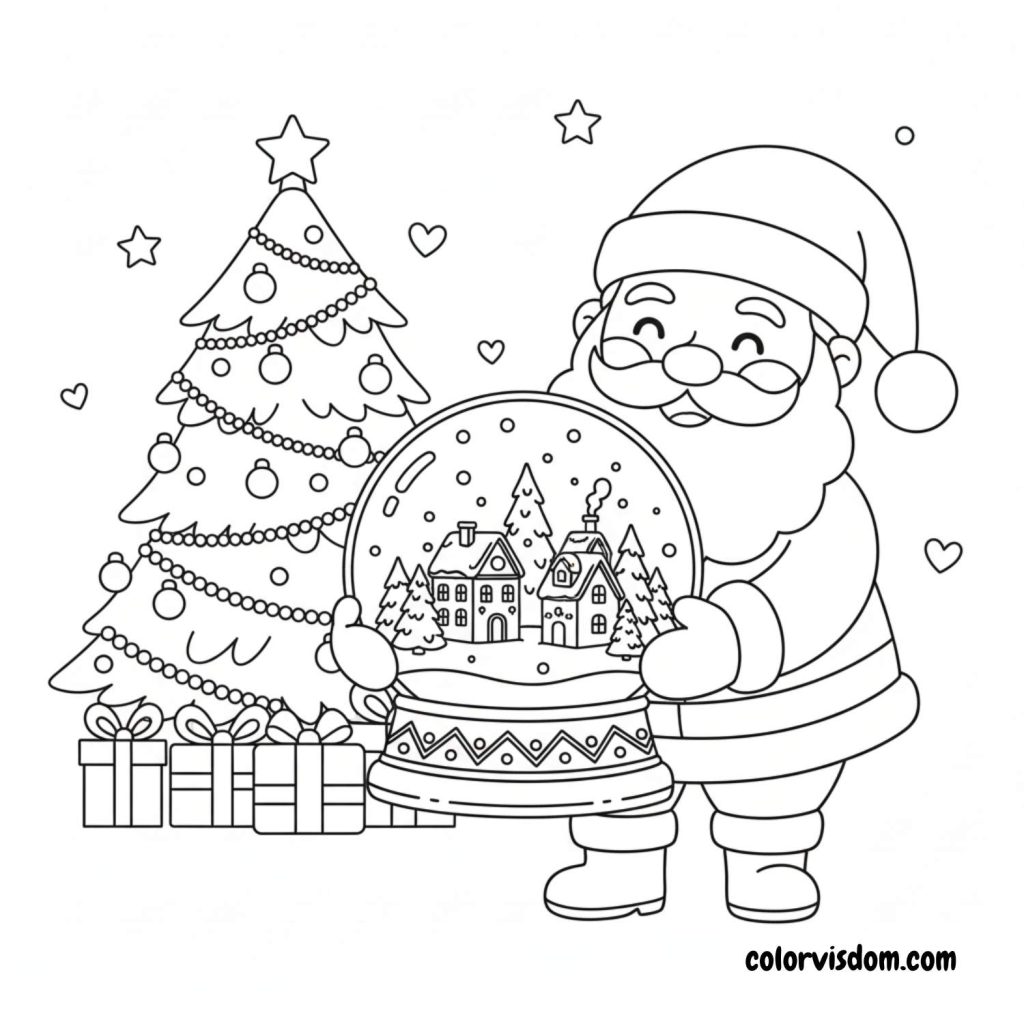 Santa Holding a Snow Globe