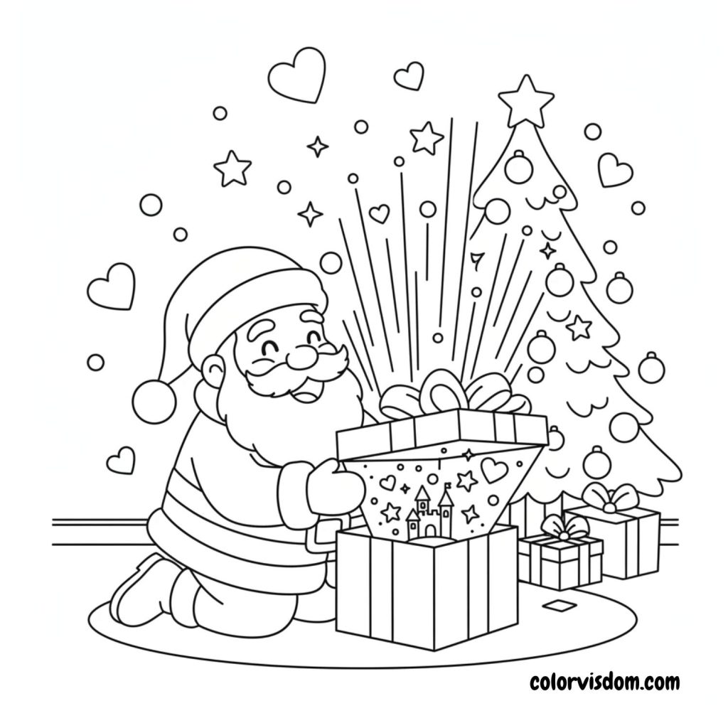 Santa Opening a Magical Gift Box