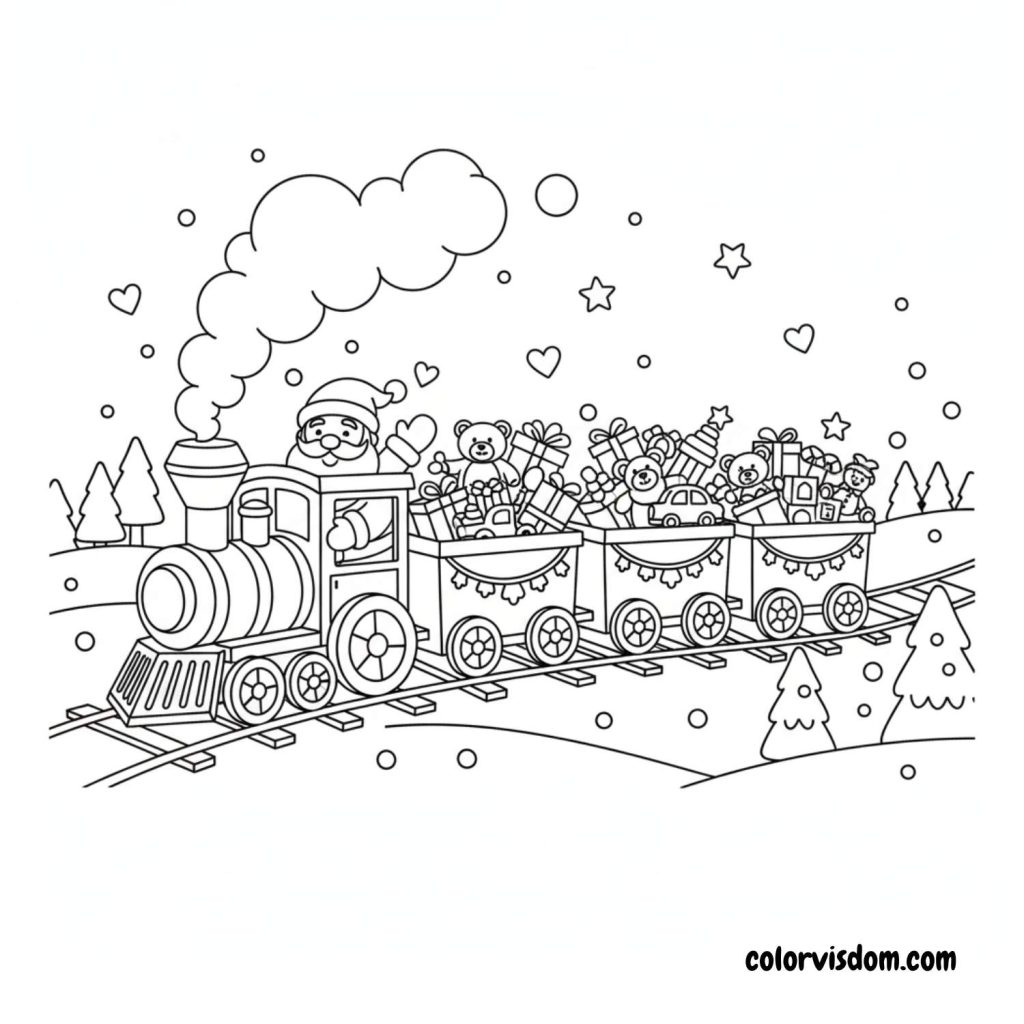 Santa Driving a Christmas Toy Train