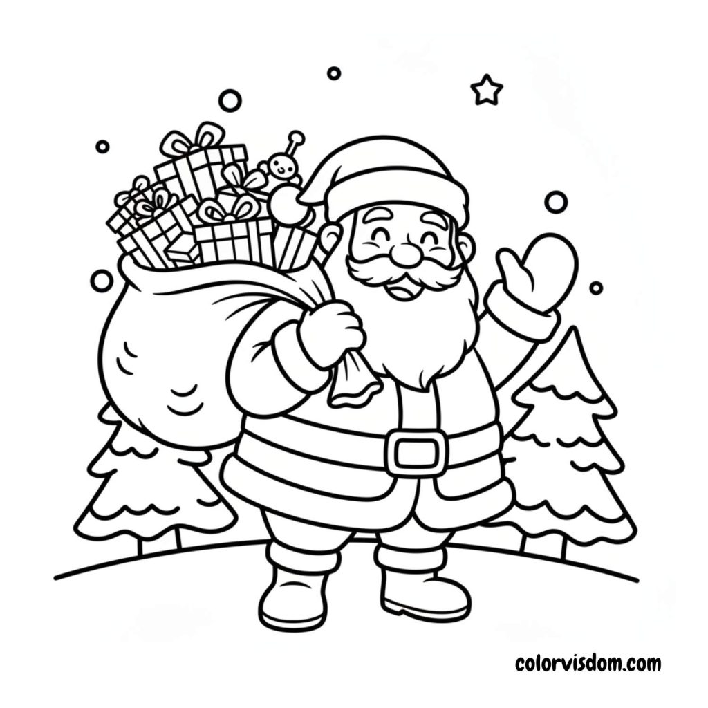 Santa Carrying a Large Gift Sack