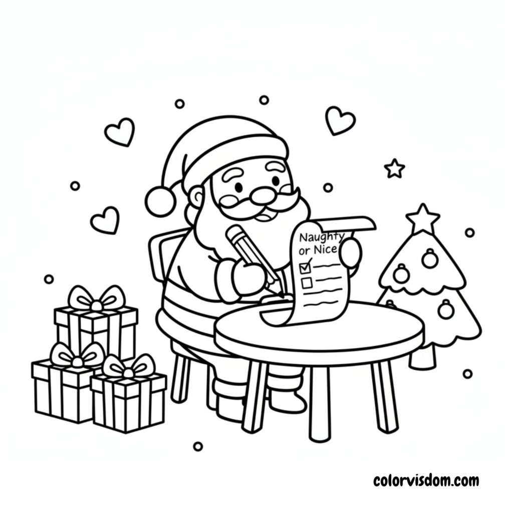 Santa Checking His Naughty or Nice List