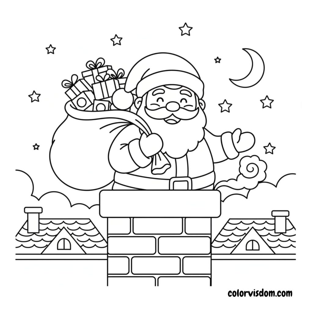 Santa Popping Out of a Chimney