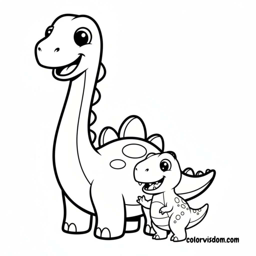 Happy dinosaur family