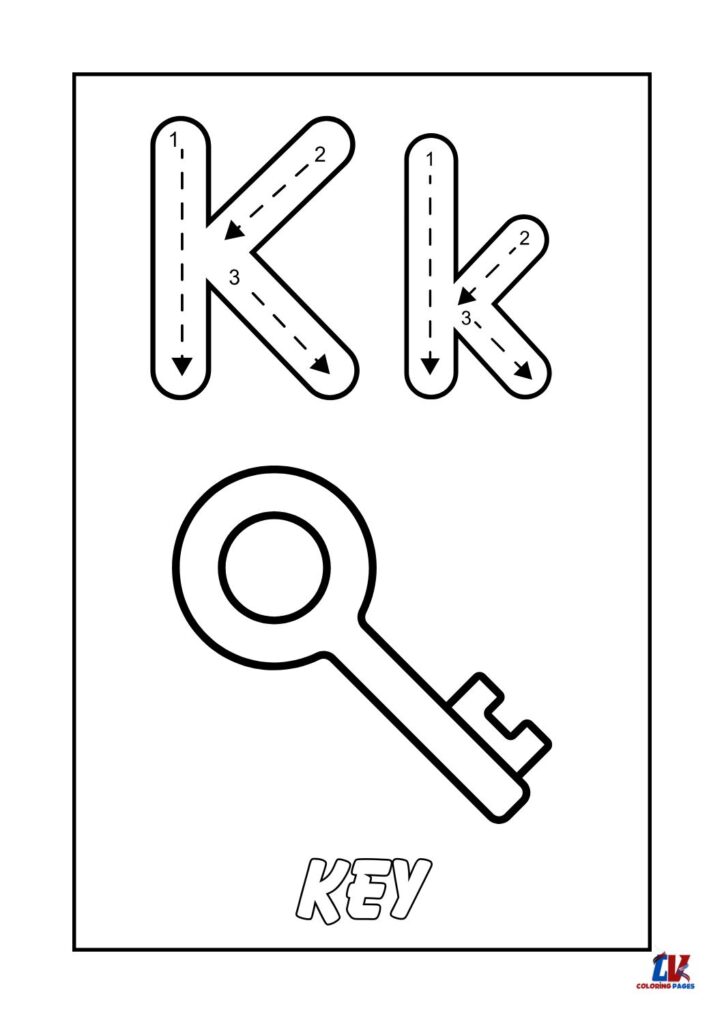 "K" Letter Tracing Worksheets