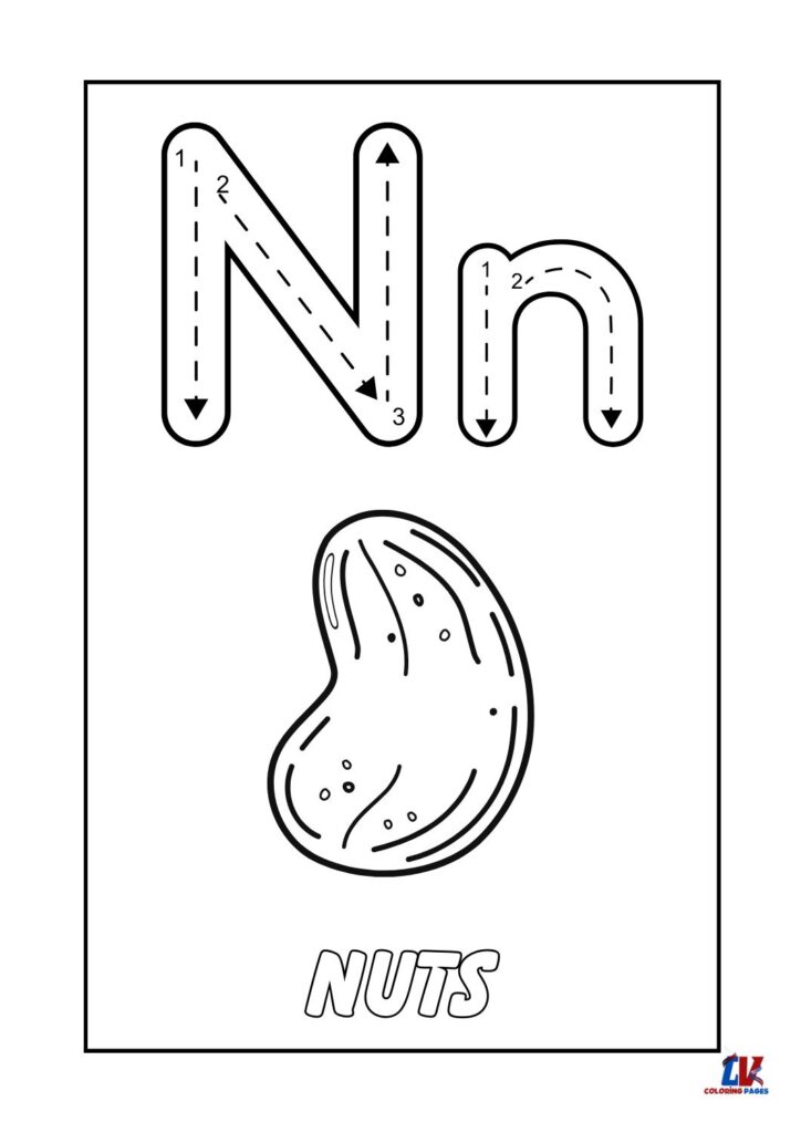 "N" Letter Tracing Worksheets