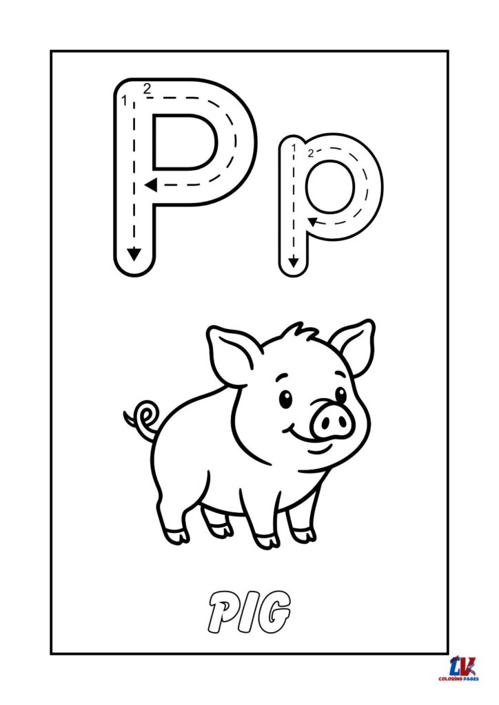 "P" Letter Tracing Worksheets