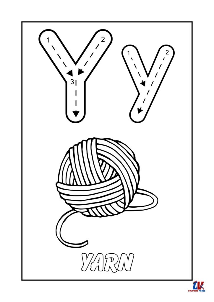 "Y" Letter Tracing Worksheets