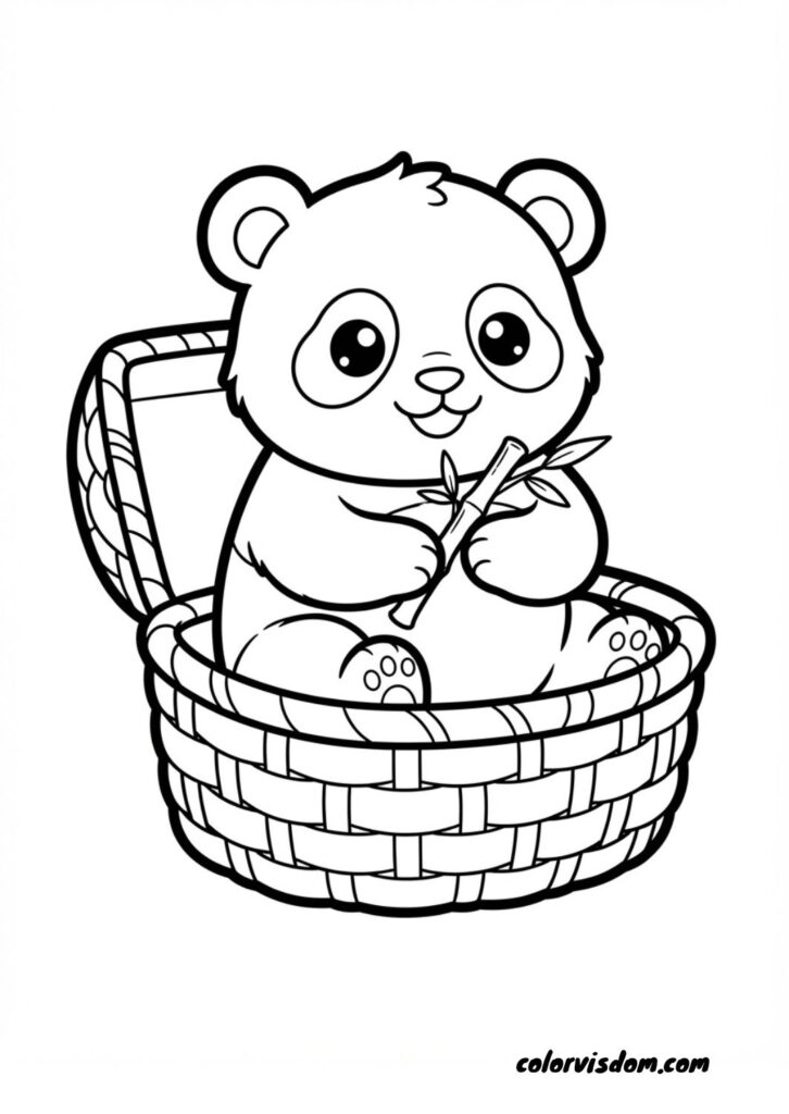 Panda in a Bamboo Basket