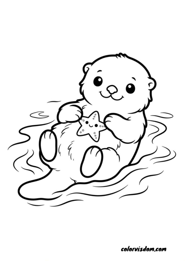 Otter Floating on Water