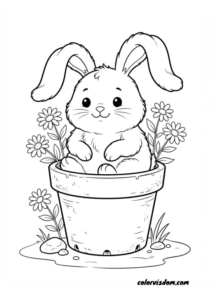 Bunny in a Flower Pot
