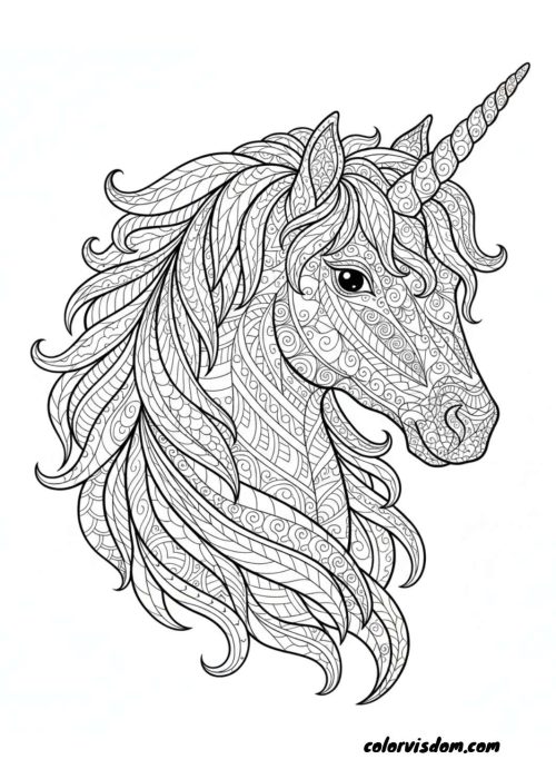 Intricate Zentangle Unicorn Art